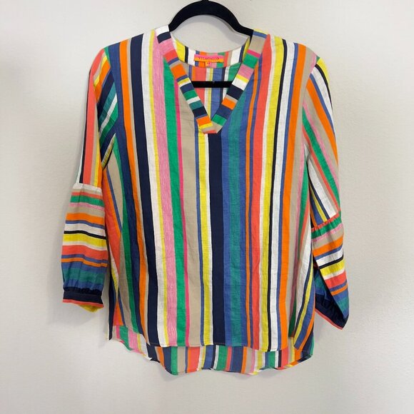 76 Villagallo Vivianne Linen-Blend Top Size 44 - Picture 1 of 4